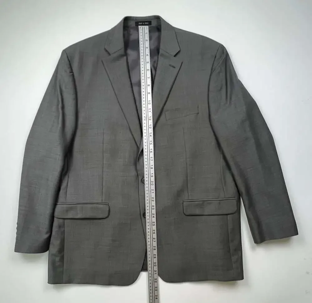 Lauren Ralph Lauren Men's Gray Two-Button Wool Blazer Suit Jacket Size 46R